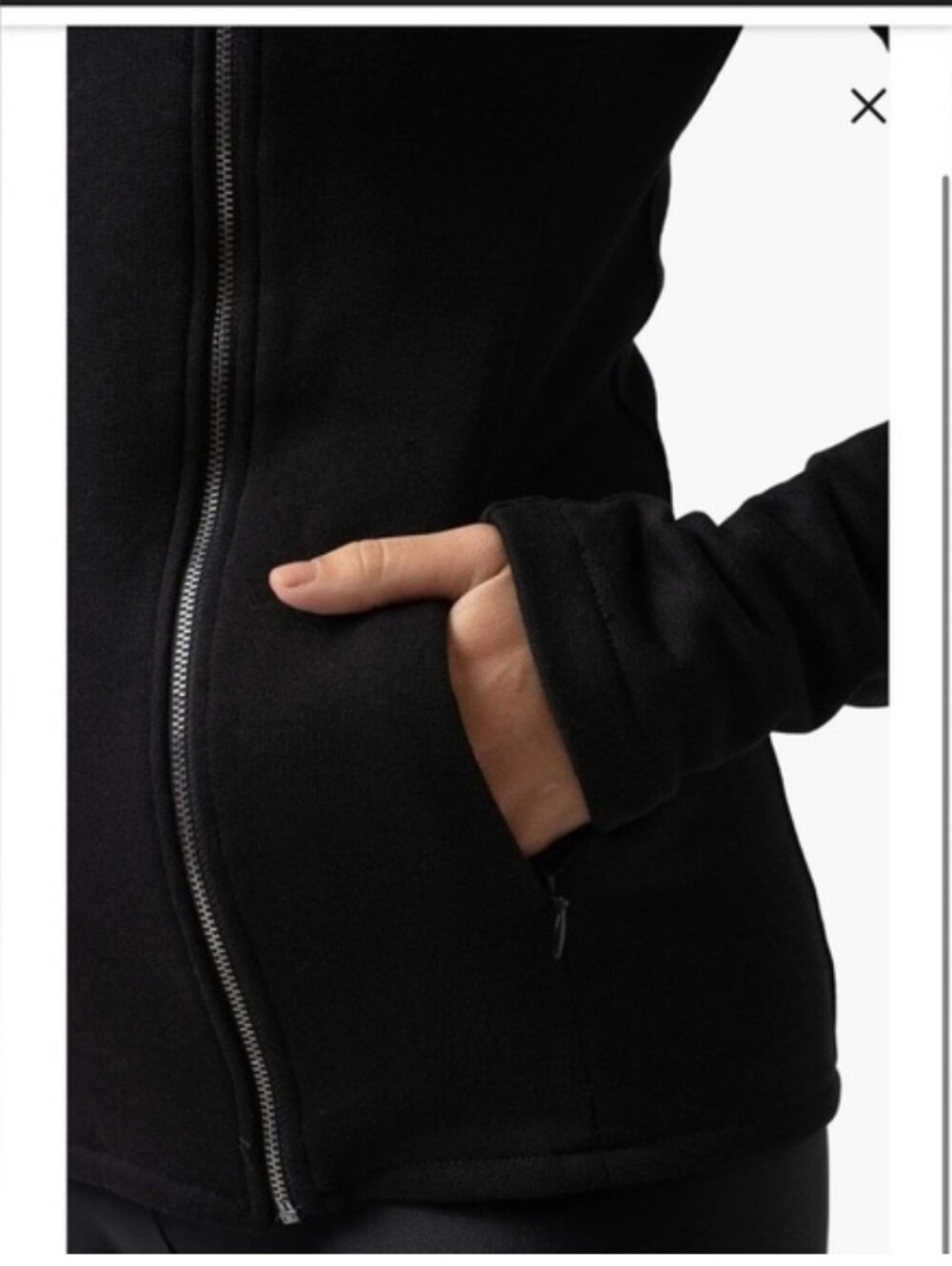 Saint + Sofia Organic Cotton Asymmetric Zip Knit Moto Biker Jacket Size 6 Black - Picture 4 of 16